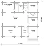 Проект деревянного дома с террасой B-076 B-076