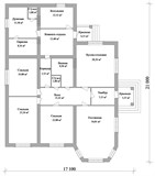 Проект дома D-128. Одноэтажный дом с баней D-128