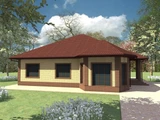 Одноэтажный дом с баней D-128