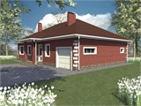 Проект дома C-042. Простой дом с гаражом C-042