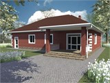 Проект дома C-042. Простой дом с гаражом C-042