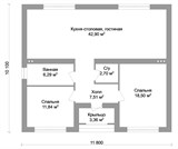 Проект дома A-099. Одноэтажный дом с двумя спальнями A-099