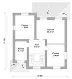 Проект дома C-034. Простой двухэтажный дом C-034