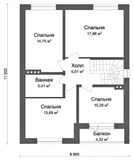 Проект дома до 150 м с балконом B-054 B-054