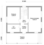 Проект дома B-025. Дом с мансардой и террасой B-025
