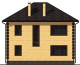 Проект дома C-023. Кирпичный дом с балконом C-023