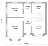 Проект дома C-022. Дом из газобетона с эркером C-022