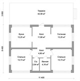 Проект дома B-023. Современный дом из пеноблока B-023