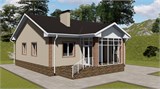 Проект дома B-022. Одноэтажный дом с верандой B-022