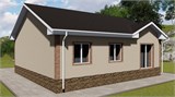 Проект дома B-022. Одноэтажный дом с верандой B-022