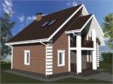 Проект дома B-047. Дом с мансардой и сауной B-047