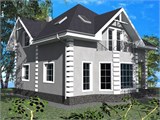 Проект дома B-041. Дом с балконом B-041