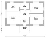 Проект дома A-090. Маленький кирпичный дом A-090