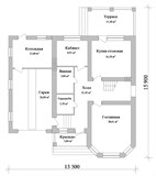 Проект дома D-121. Дом с гаражом, террасой и балконом D-121