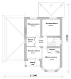 Проект дома D-121. Дом с гаражом, террасой и балконом D-121