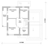 Проект дома D-116. Современный дом с гаражом D-116 Проект дома D-116. Современный дом с гаражом D-116