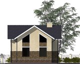 Проект дома B-035. Узкий дом из пеноблоков B-035