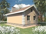 Проект дома A-087. Узкий одноэтажный дом A-087