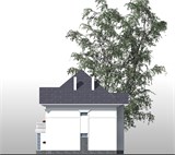 Проект дома E-059. Дом из пеноблоков с балконом E-059