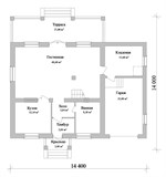 Проект дома E-058. Дом, гараж, балкон E-058