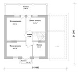 Проект дома E-058. Дом, гараж, балкон E-058