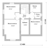Проект дома D-113. Дом из кирпича 12 на 12 D-113