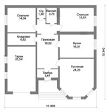 Проект дома B-263. Недорогой дом из кирпича B-263 Проект дома B-263. Недорогой дом из кирпича B-263