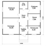 Проект дома A-080. Каркасный дом A-080
