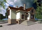 Проект дома E-051. Дом с цокольным этажом и мансардой E-051