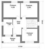Проект дома B-242. Дом из кирпича с балконом B-242 Проект дома B-242. Дом из кирпича с балконом B-242