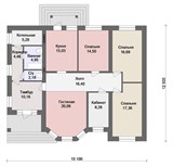 Проект дома B-233. Одноэтажный дом с кабинетом B-233
