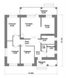 Проект дома B-223. Дом 12 на 14 одноэтажный B-223