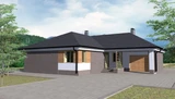 Проект небольшого дома с террасой и гаражом C-220 С-220