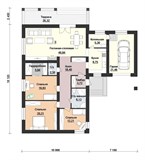 Проект дома C-220. Небольшой дом с террасой и гаражом С-220
