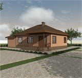 Проект дома C-216. Каркасный дом с гаражом C-216