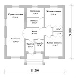 Проект дома A-061. Дом 11 на 11 одноэтажный A-061