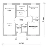 Проект дома 11 на 11 одноэтажный A-061 A-061