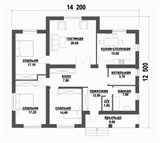 Проект дома B-195. Дом 14 на 13 м B-195