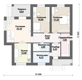 Проект дома B-184. Дом две спальни, кирпичный B-184 Проект дома B-184. Дом две спальни, кирпичный B-184