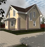 Проект дома D-088. Дом из блоков с мансардой D-088