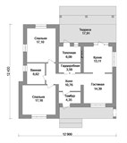 Проект дома B-173. Одноэтажный дом с плоской крышей B-173