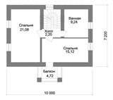 Проект дома B-153. Дом для узких участков с мансардой B-153