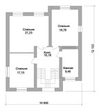 Проект дома C-131. Простой дом из пеноблоков C-131