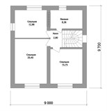 Проект дома B-107. Дом 9 на 11 с мансардой B-107