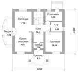 Проект дома C-117. Простой дом с мансардой C-117