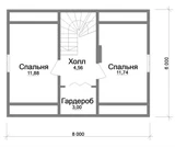 Проект простого каркасного дома с мансардой A-030 A-030