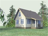 Проект дома A-030. Простой каркасный дом с мансардой A-030