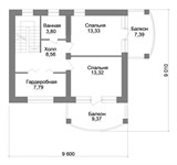 Проект дома D-098. Дом 2 спальни и терраса D-098
