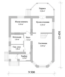 Проект дома со вторым светом и террасой B-093 B-093