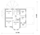Проект дома C-088. Двухэтажный дом с балконом C-088